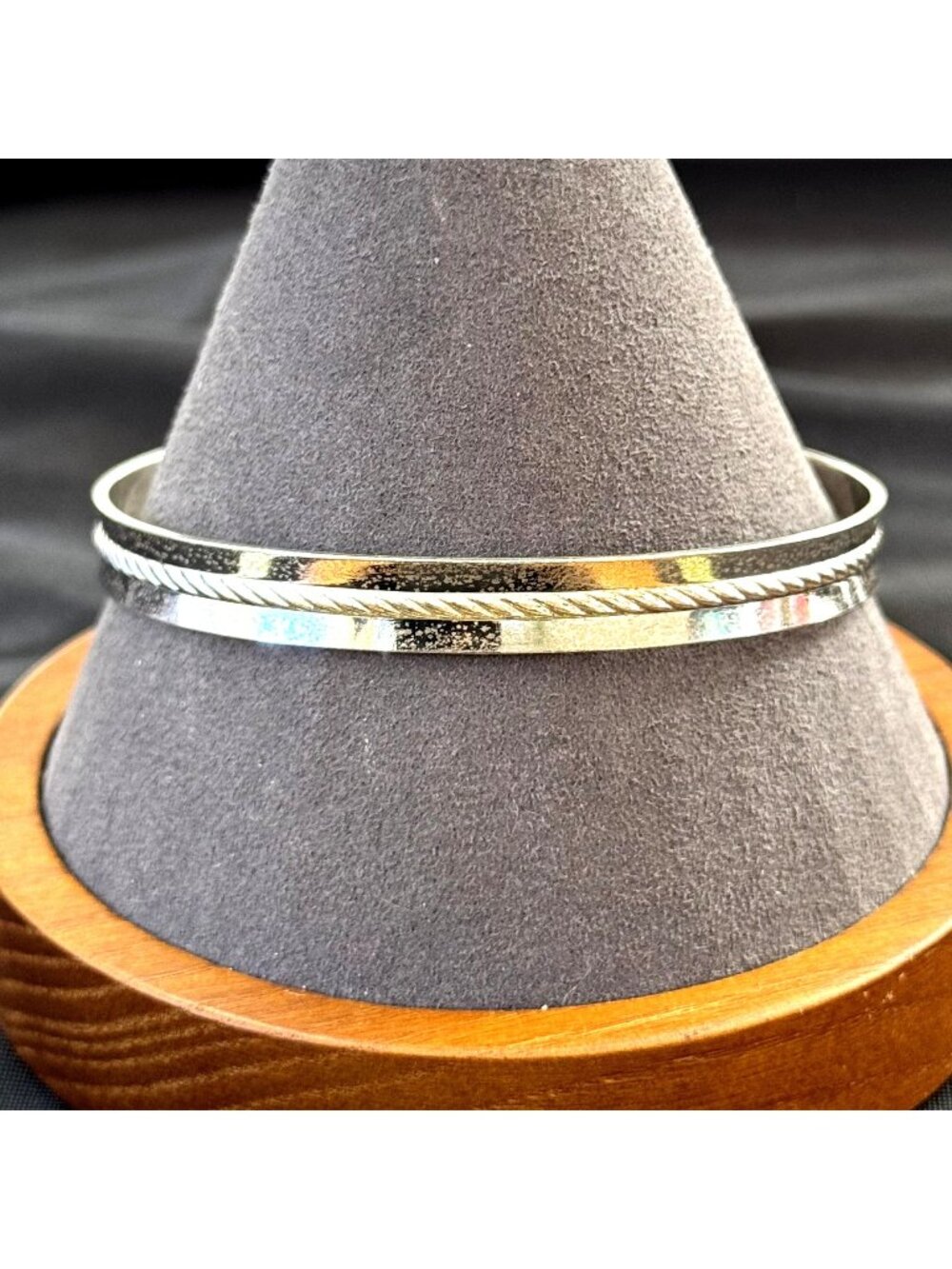 Bojar Rhodium Finished Heavy Bangle Cuff Bracelet Sterling Silver 925 SZ L